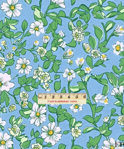 FY006 Trailing White Daisy Vine Custom Printed Fabric