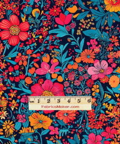 FY007 Bold Bright Garden Floral Custom Printed Fabric