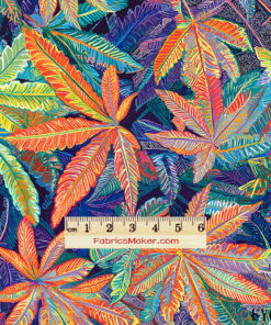 FY009 Rainbow Tropical Leaf Jungle Custom Printed Fabric