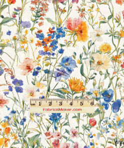 FY018 Wildflower Meadow Watercolor Custom Printed Fabric