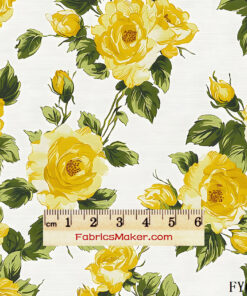 FY022 Golden Yellow Rose Trail Custom Printed Fabric