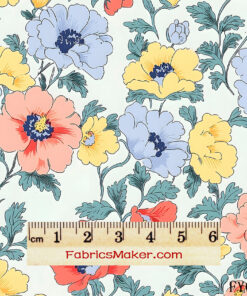 FY025 Pastel Poppy Garden Mix Custom Printed Fabric