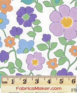FY031 Retro Purple Pansy Pop Custom Printed Fabric