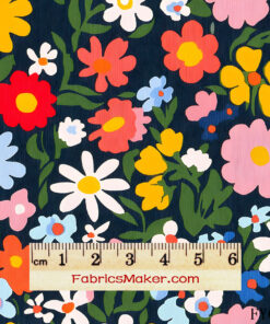 FY039 Bold Retro Daisy Bloom Custom Printed Fabric
