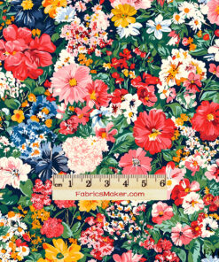 FY047 Lush Garden Floral Bouquet Custom Printed Fabric