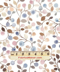 FY053 Pastel Watercolor Berry Branch Custom Printed Fabric