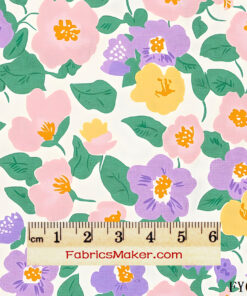 FY055 Playful Pastel Pansy Toss Custom Printed Fabric