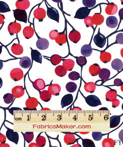 FY057 Crimson Berry Vine Custom Printed Fabric